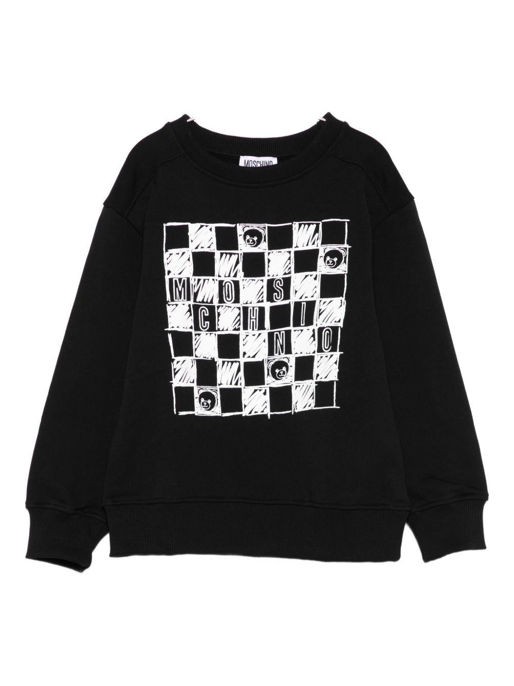 Felpa per bambino Moschino Kids nero con stampa grafica - Rubino Kids