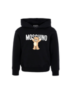 Felpa per bambino Moschino Kids nero con stampa Teddy e cappuccio - Rubino Kids