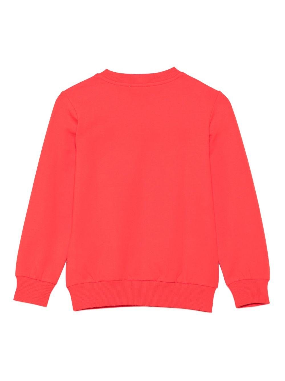 Felpa per bambino Moschino Kids rosso con stampa logo - Rubino Kids