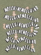 Felpa per bambino Moschino Kids verde oliva con stampa orsetto - Rubino Kids