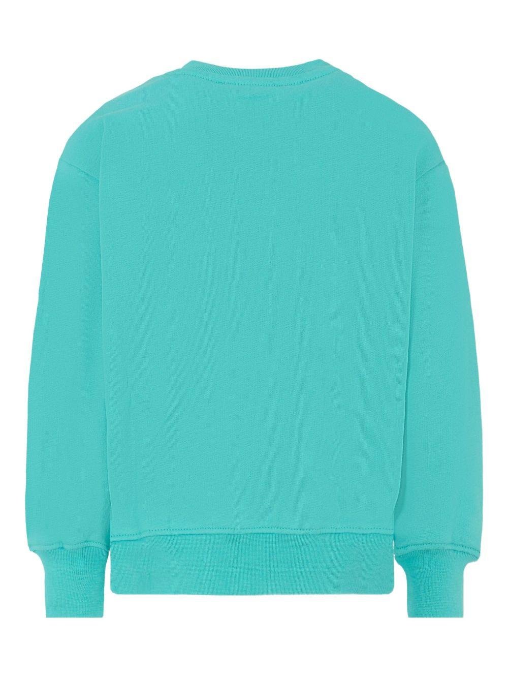 Felpa per bambino MSGM Kids azzurro con logo sul davanti - Rubino Kids