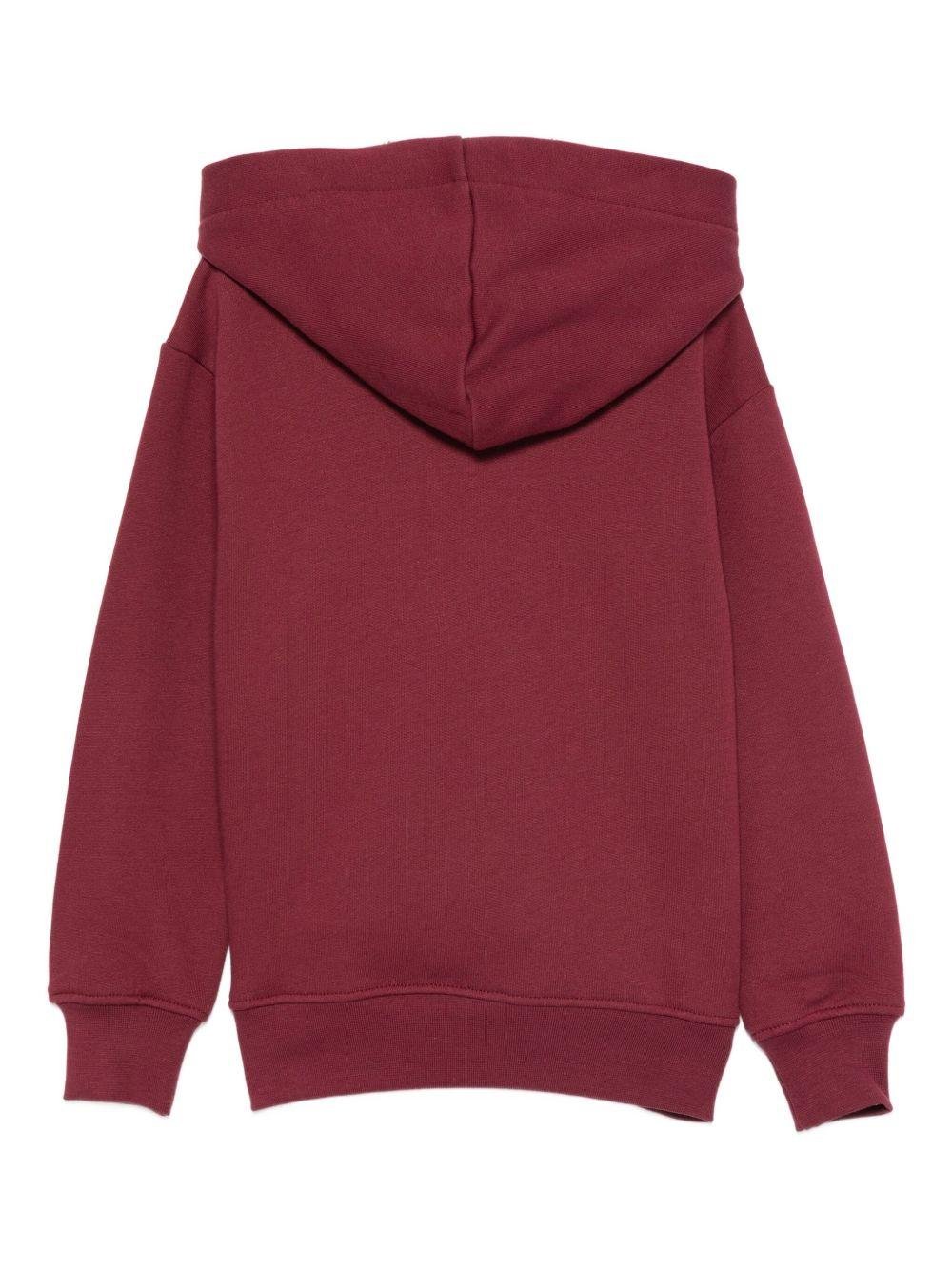 Felpa per bambino MSGM Kids bordeaux con cappuccio - Rubino Kids