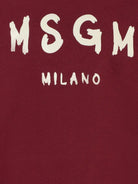 Felpa per bambino MSGM Kids bordeaux con logo sul davanti - Rubino Kids