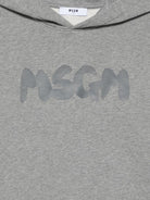 Felpa per bambino MSGM Kids grigio con cappuccio e logo - Rubino Kids