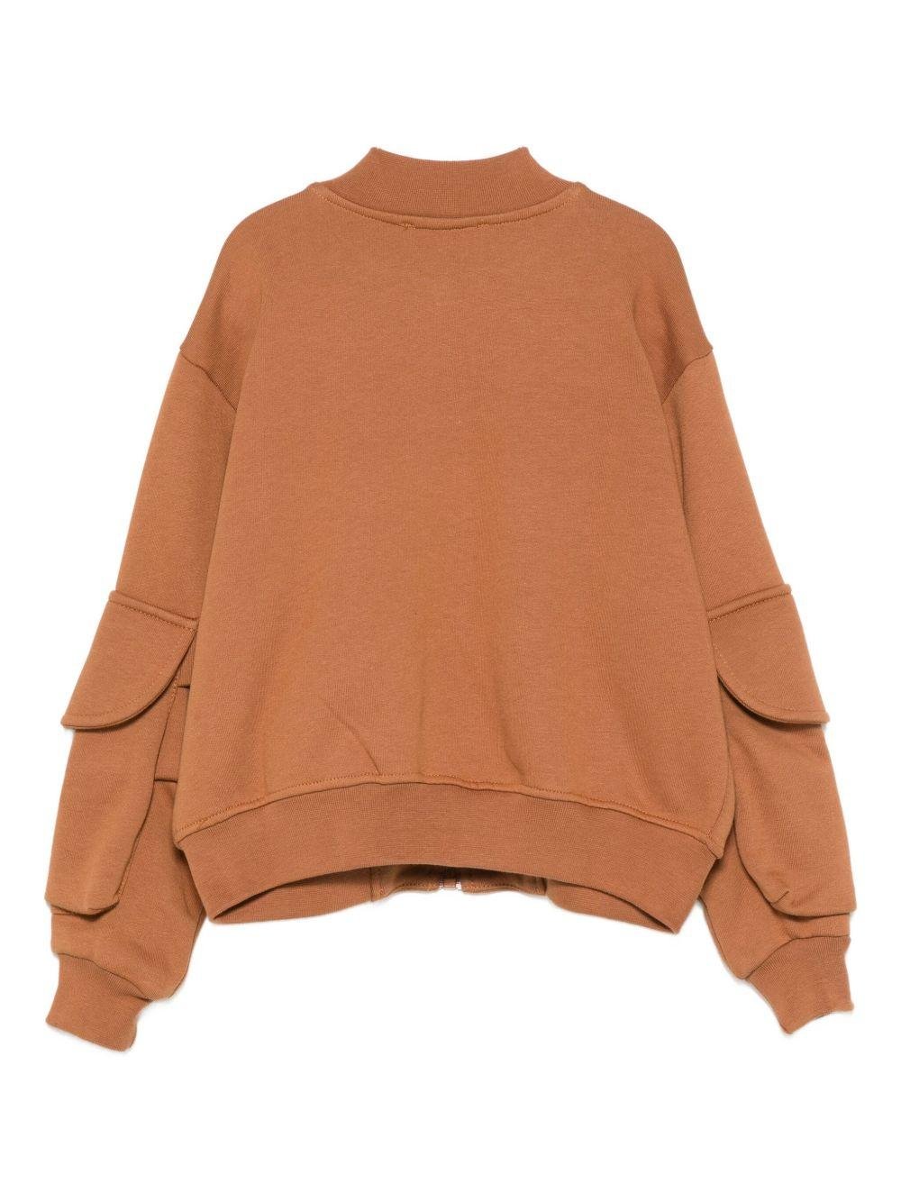 Felpa per bambino MSGM kids marrone con cerniera - Rubino Kids