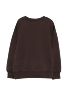 Felpa per bambino MSGM Kids marrone con dettaglio logo - Rubino Kids