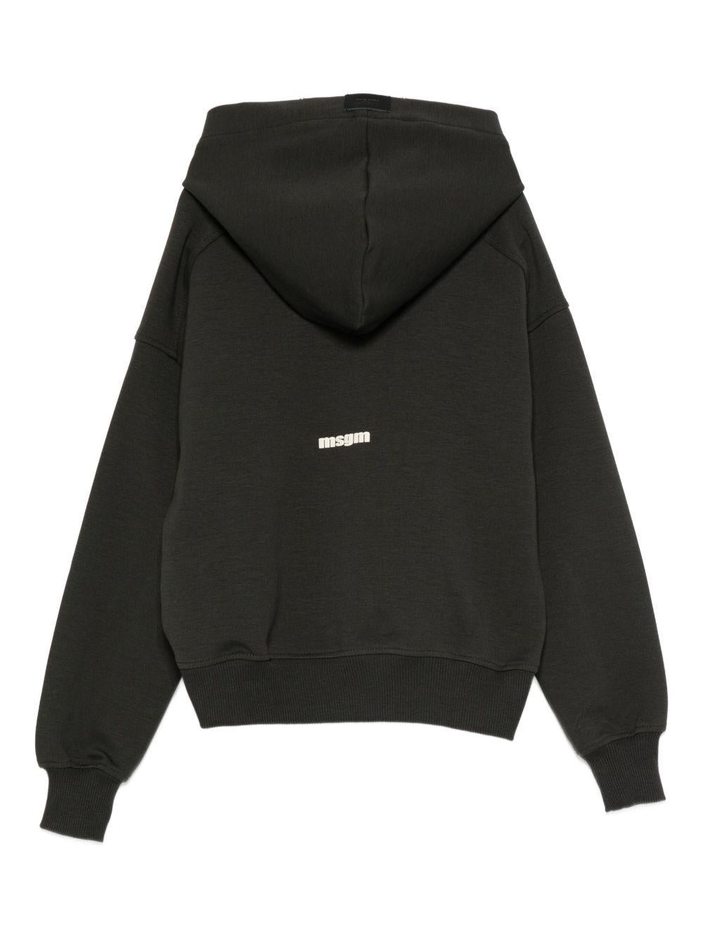 Felpa per bambino MSGM Kids nera con stampa del logo - Rubino Kids