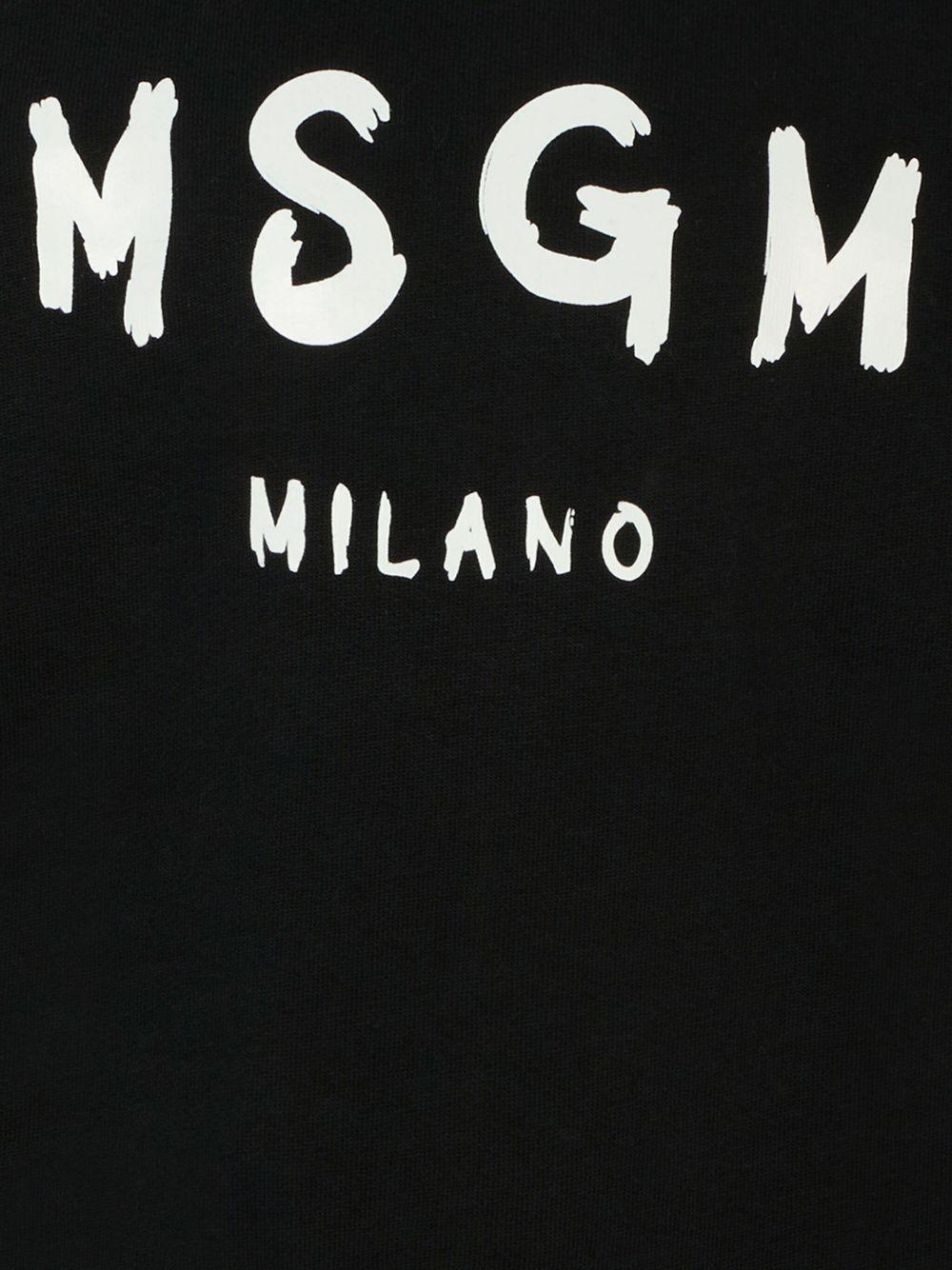 Felpa per bambino MSGM Kids nero con logo sul davanti - Rubino Kids