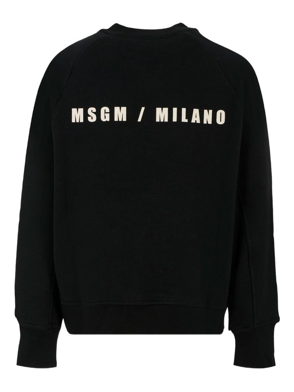 Felpa per bambino MSGM Kids nero con stampa logo - Rubino Kids