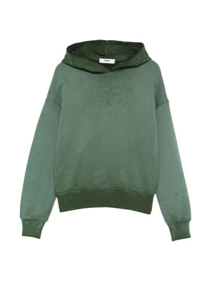 MSGM Kids green hooded sweatshirt for children