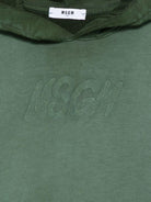 Felpa per bambino MSGM Kids verde con cappuccio - Rubino Kids