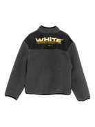 Felpa per bambino Off - White Kids grigia con dettaglio logo - Rubino Kids