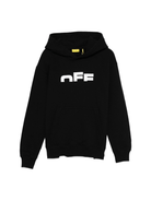 Felpa per bambino Off - White Kids nera con logo frontale - Rubino Kids