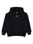 Felpa per bambino Off - White kids nera con logo stampato e cappuccio - Rubino Kids