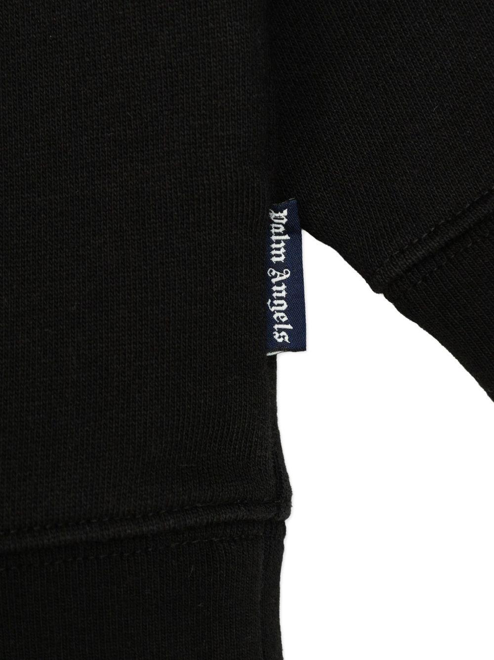 Felpa per bambino Palm Angels Kids nera con stampa del logo - Rubino Kids