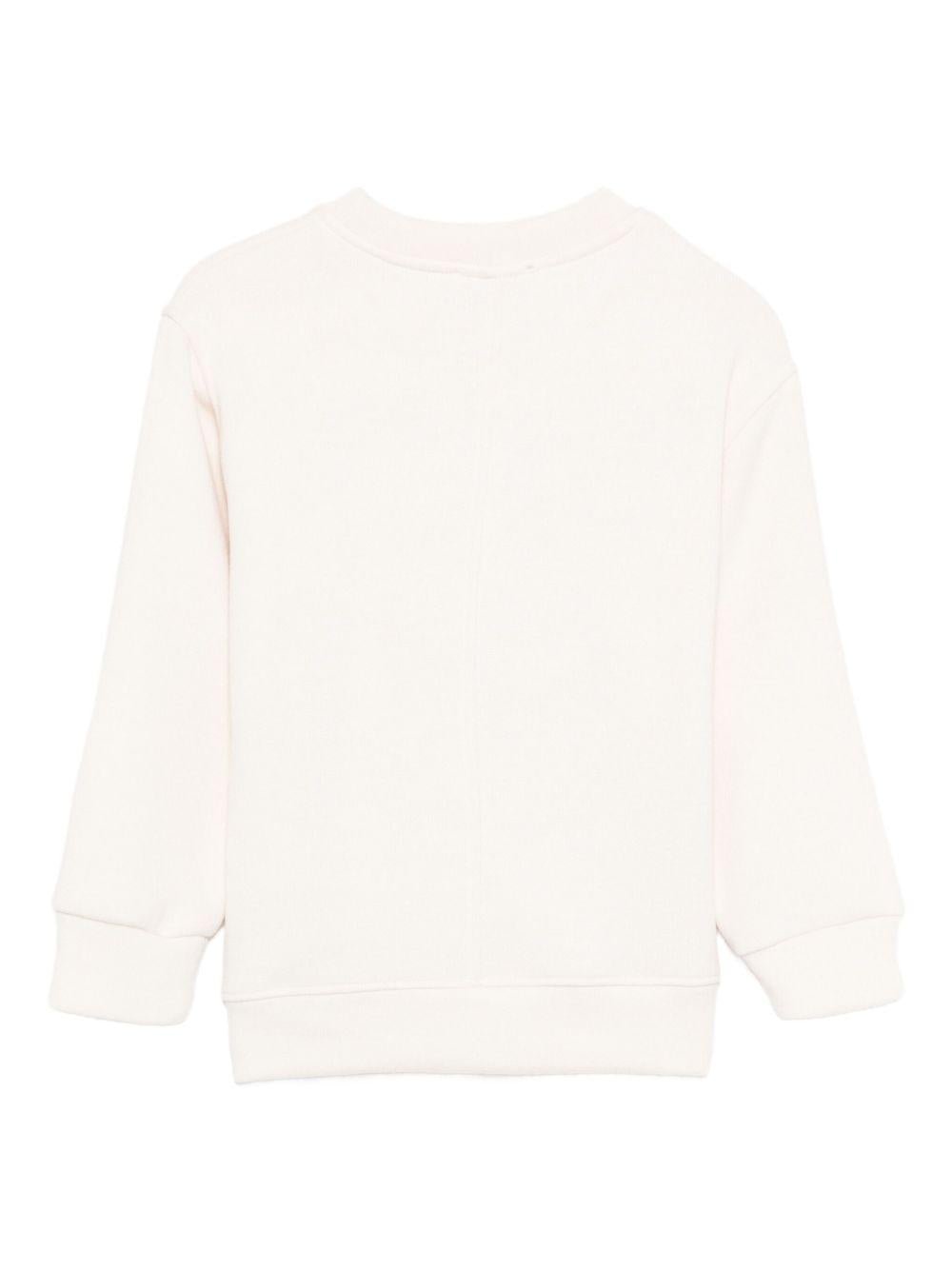 Felpa per bambino Paolo Pecora Kids bianco con logo sul davanti - Rubino Kids