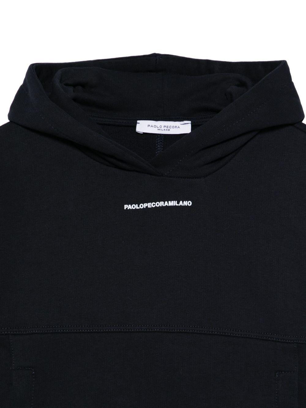 Paolo Pecora Kids blue hoodie with PAOLO PECORA KIDS logo Offer