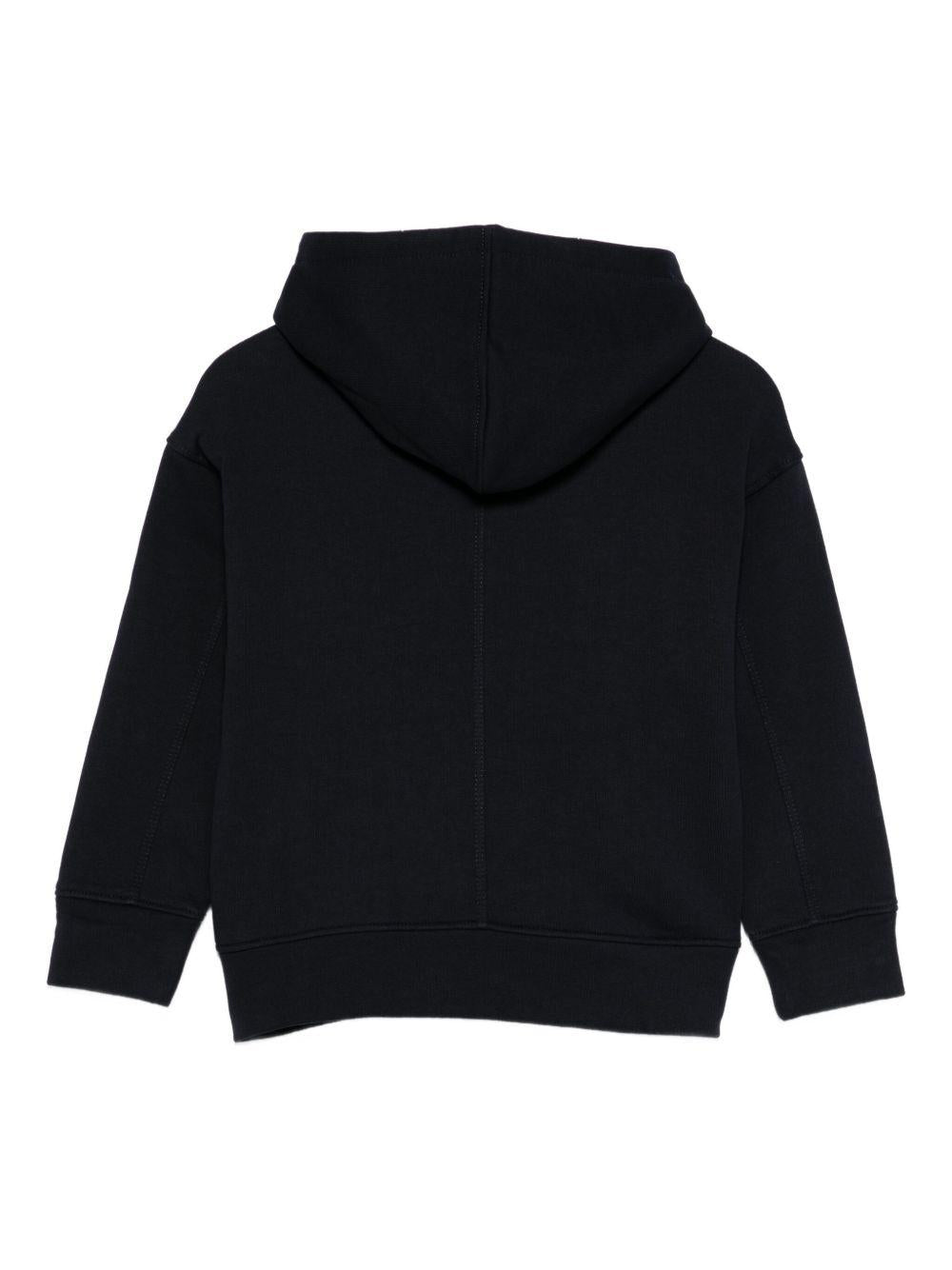 Felpa per bambino Paolo Pecora Kids blu con cappuccio e logo - Rubino Kids