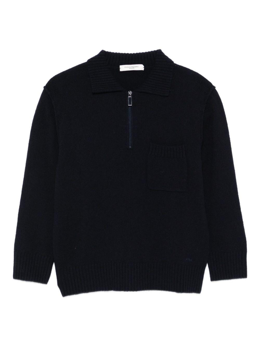 Felpa per bambino Paolo Pecora Kids blu con mezza zip - Rubino Kids