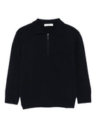 Felpa per bambino Paolo Pecora Kids blu con mezza zip - Rubino Kids