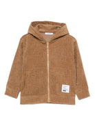 Felpa per bambino Paolo Pecora Kids marrone con zip e cappuccio - Rubino Kids