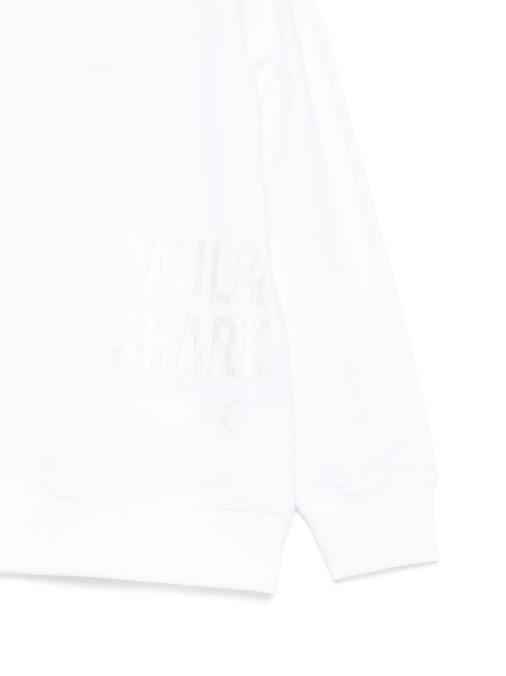 Felpa per bambino Paul & Shark Kids bianca con logo sul davanti - Rubino Kids