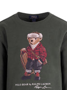 Felpa per bambino Polo Ralph Lauren Kids verde con stampa Polo Bear - Rubino Kids
