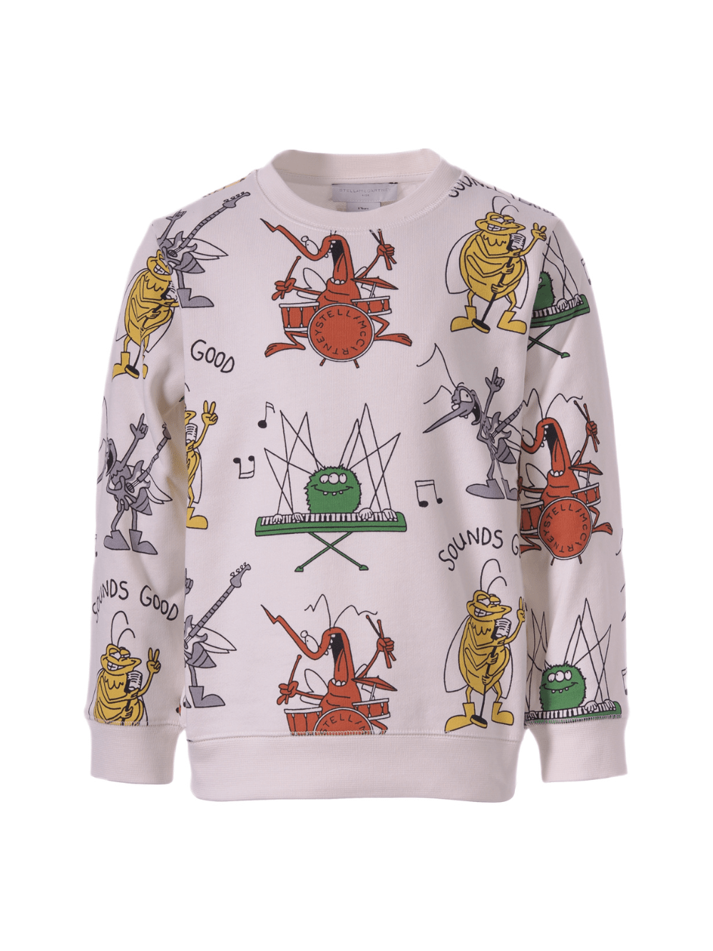 Felpa per bambino Stella McCartney Kids bianca con stampa grafica - Rubino Kids