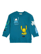 Felpa per bambino Stella McCartney Kids blu con stampa grafica cartoon - Rubino Kids