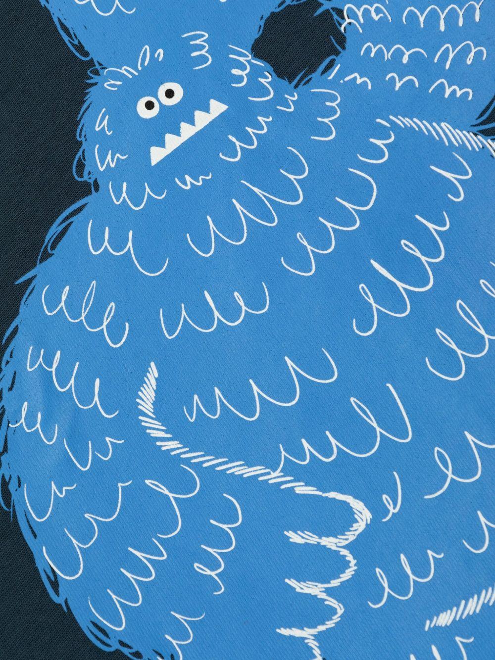 Felpa per bambino Stella McCartney Kids blu con stampa mostro - Rubino Kids