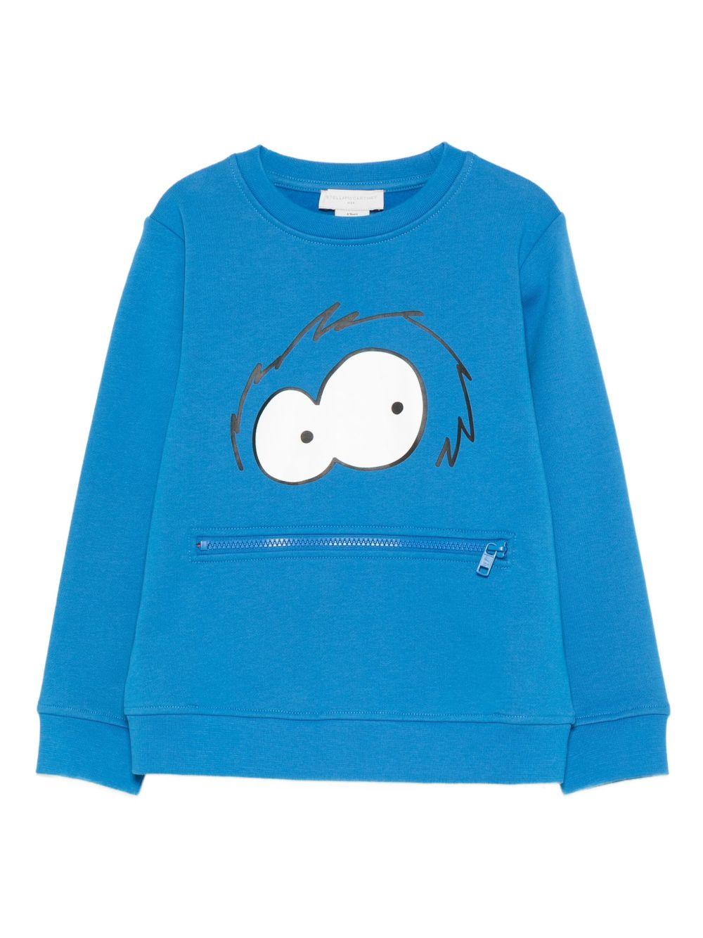 Felpa per bambino Stella McCartney Kids blu con zip sul davanti - Rubino Kids