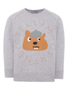 Felpa per bambino Stella McCartney Kids grigio con grafica stile cartoni animati - Rubino Kids