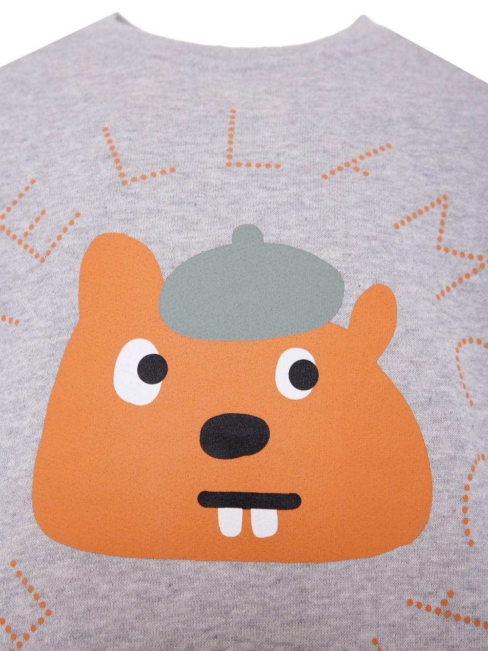 Felpa per bambino Stella McCartney Kids grigio con grafica stile cartoni animati - Rubino Kids