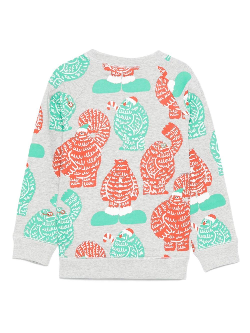 Felpa per bambino Stella McCartney Kids multicolore con stampa mostro - Rubino Kids