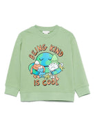 Felpa per bambino Stella McCartney Kids verde con stampa grafica - Rubino Kids
