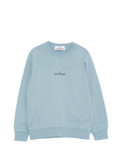 Felpa per bambino Stone Island Junior azzurro con stampa logo - Rubino Kids