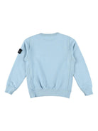 Felpa per bambino Stone Island Junior azzurro girocollo con applicazione - Rubino Kids