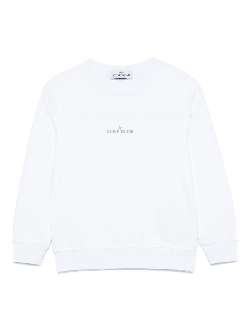 stone junior ホワイトニット Stone Island Junior コンパスモチーフ プルオーバー | ホワイト