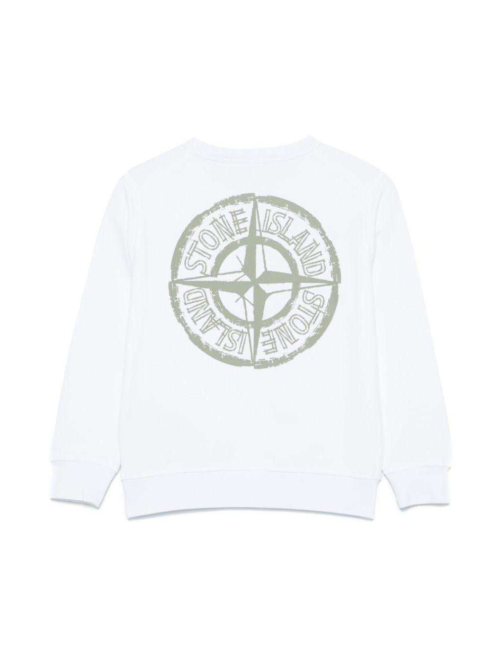 stone junior ホワイトニット Compass cotton sweater in white - Stone Island Junior | Mytheresa