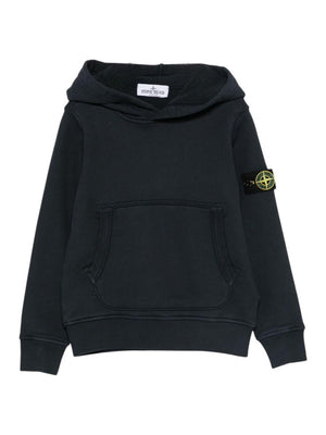 Felpa per bambino Stone Island Junior blu con patch bussola