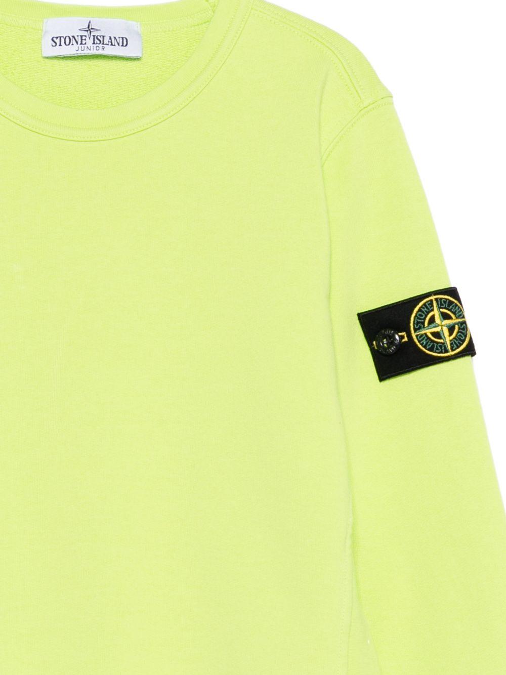 Felpa per bambino Stone Island Junior verde con toppa Compass - Rubino Kids