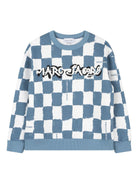 Felpa per bambino The Marc jacobs Kids azzurro con stampa a scacchi - Rubino Kids