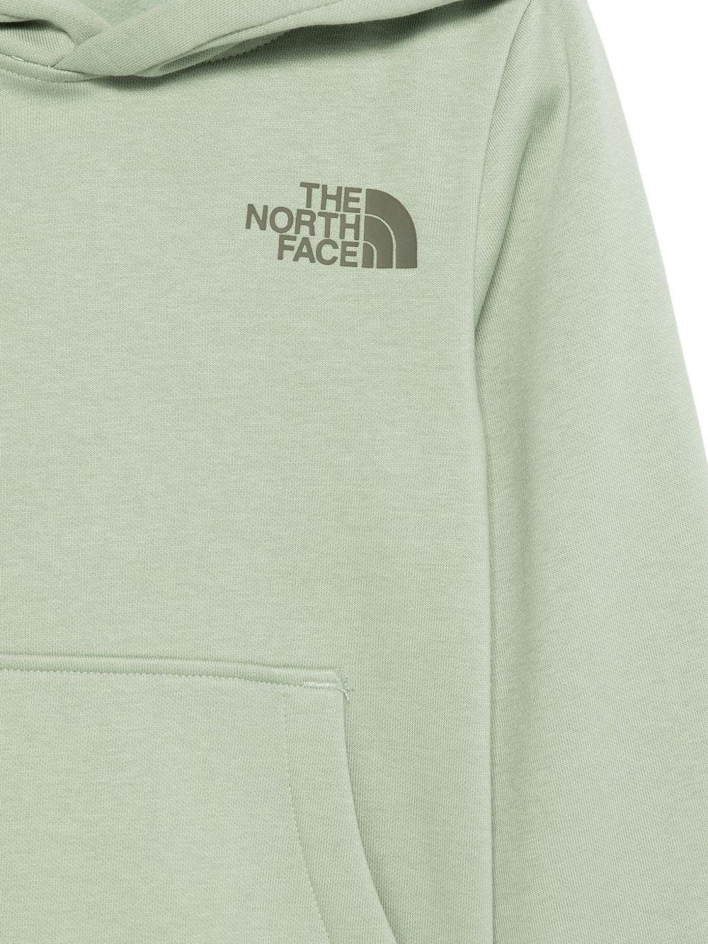 Felpa per bambino The North Face Kids verde con cappuccio con logo - Rubino Kids