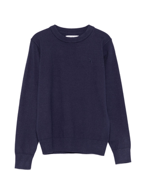 TRUSSARDI JUNIOR blue crewneck sweatshirt for boys with embroidered logo