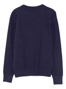 Felpa per bambino TRUSSARDI JUNIOR blu girocollo con logo ricamato - Rubino Kids