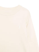 Felpa per bambino TRUSSARDI JUNIOR écru girocollo con logo ricamato - Rubino Kids