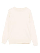 Felpa per bambino TRUSSARDI JUNIOR écru girocollo con logo ricamato - Rubino Kids