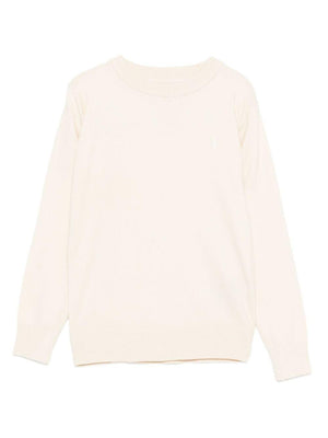 TRUSSARDI JUNIOR boys' ecru crewneck sweatshirt with embroidered logo