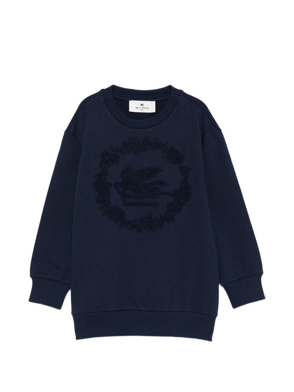 Felpa per bmabino Etro Kids blu navy con logo ricamato - Rubino Kids
