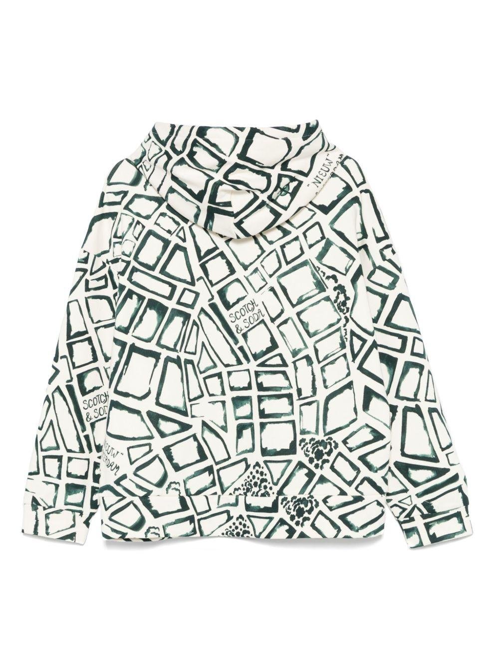 Felpa per donna Scotch & Soda beige con cappuccio con coulisse - Rubino Kids